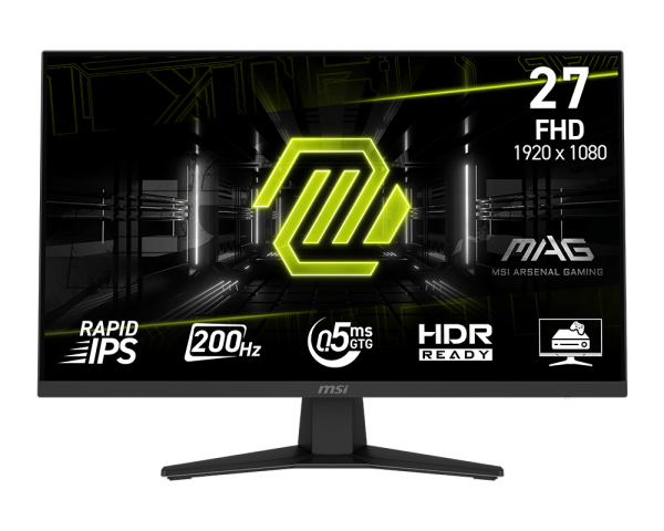 MSI MAG 274F – 27" FHD Rapid IPS Gaming Monitor (200Hz, 0.5ms, HDMI x1, DP x1)